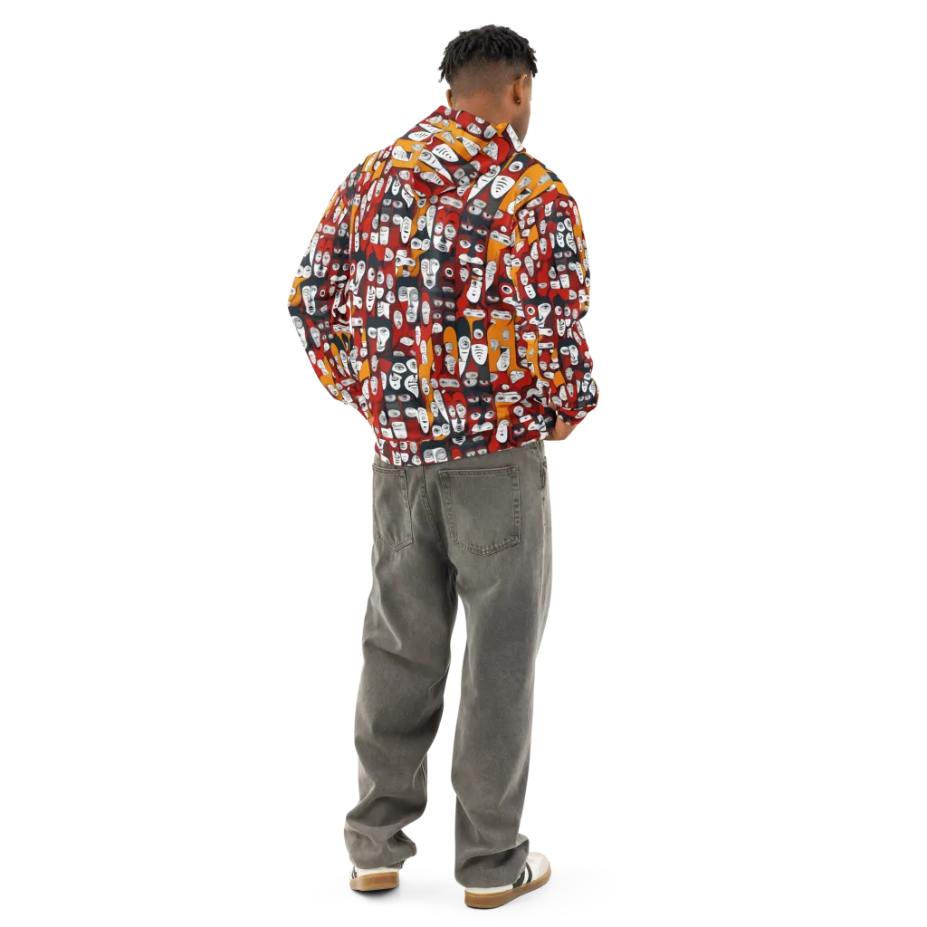 Crimson Visions on Cotton Hoodie — Back