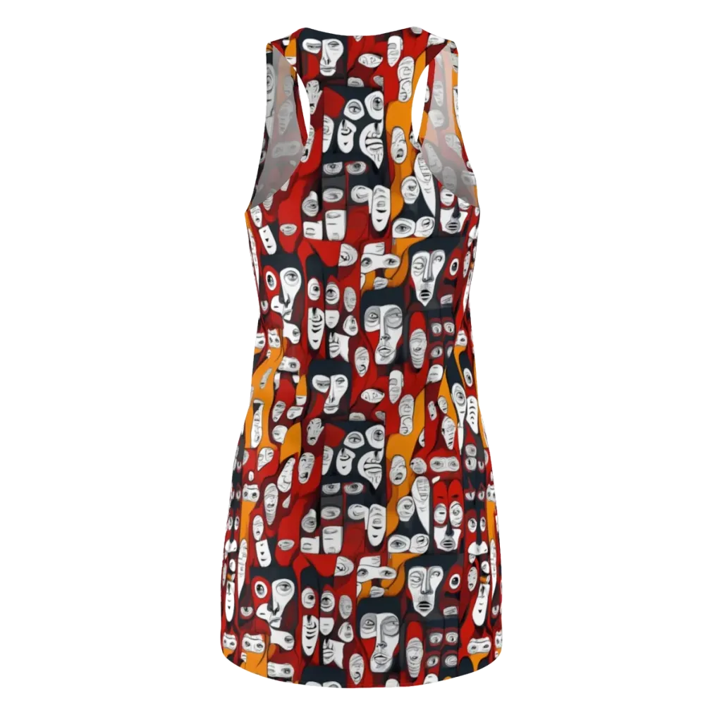 Crimson Visions on Racerback Dress — Back