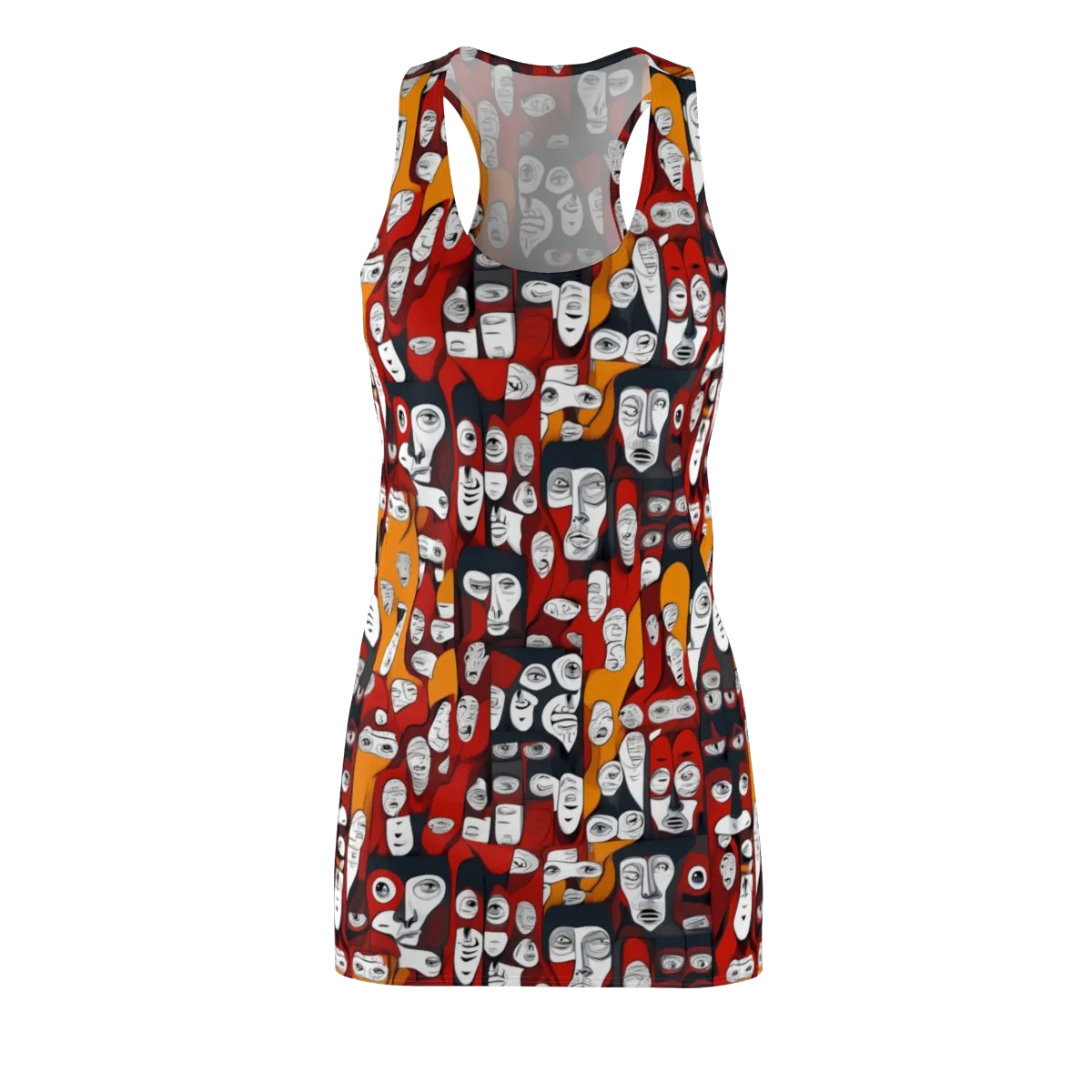 Crimson Visions on Racerback Dress — Front