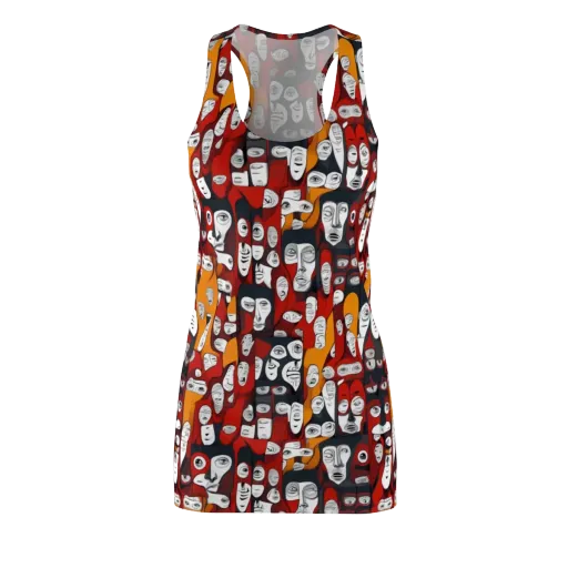 Crimson Visions on a Racerback Dress
