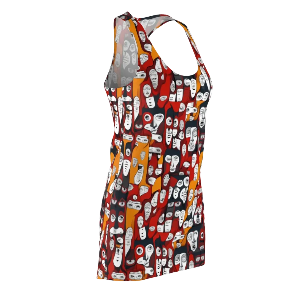 Crimson Visions on Racerback Dress — Front Side