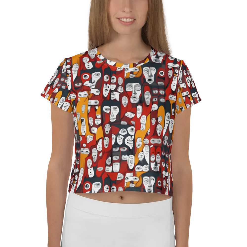 Crimson Visions on Crop Tee — Front
