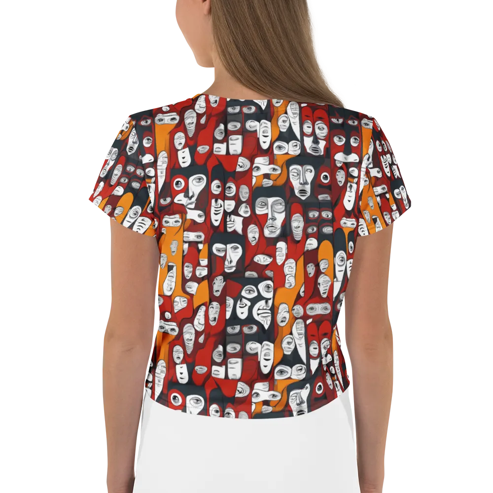 Crimson Visions on Crop Tee — Back