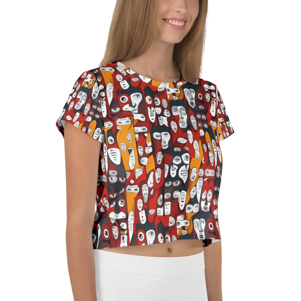 Crimson Visions on Crop Tee — Right