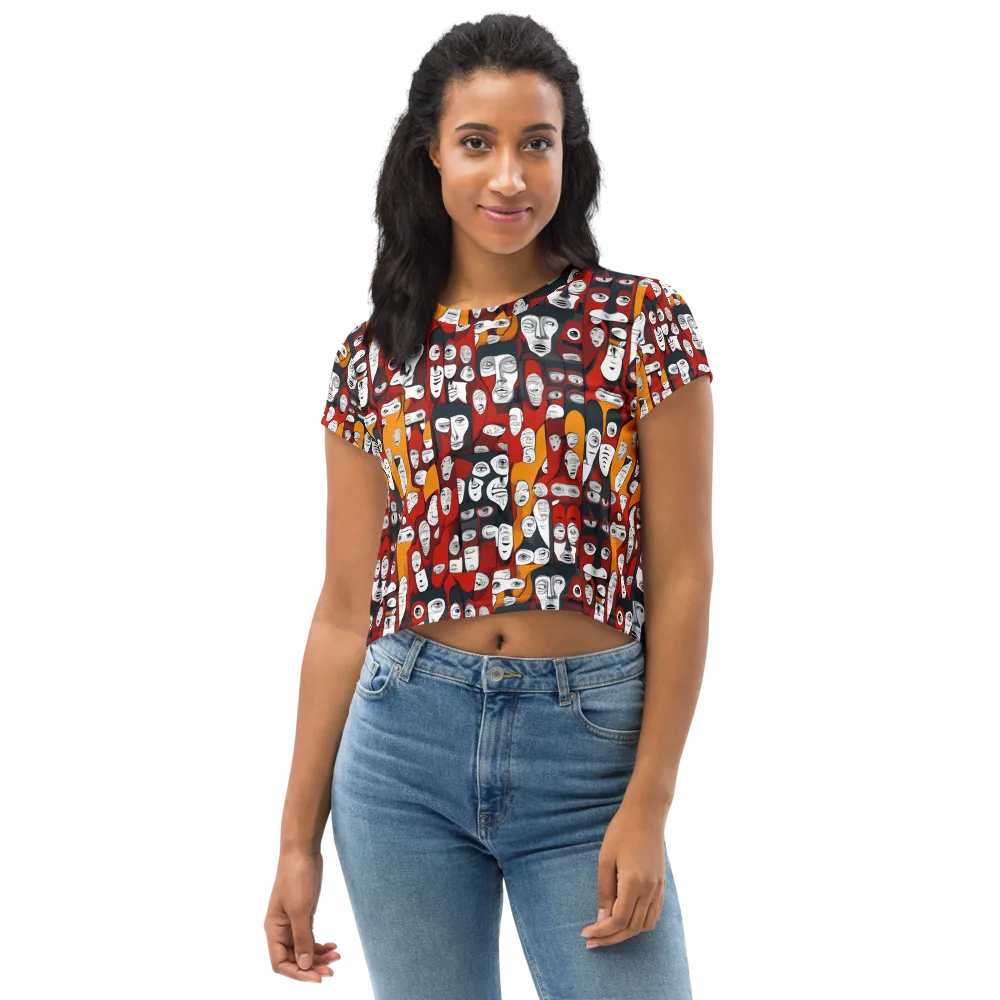 Crimson Visions on Crop Tee — Front