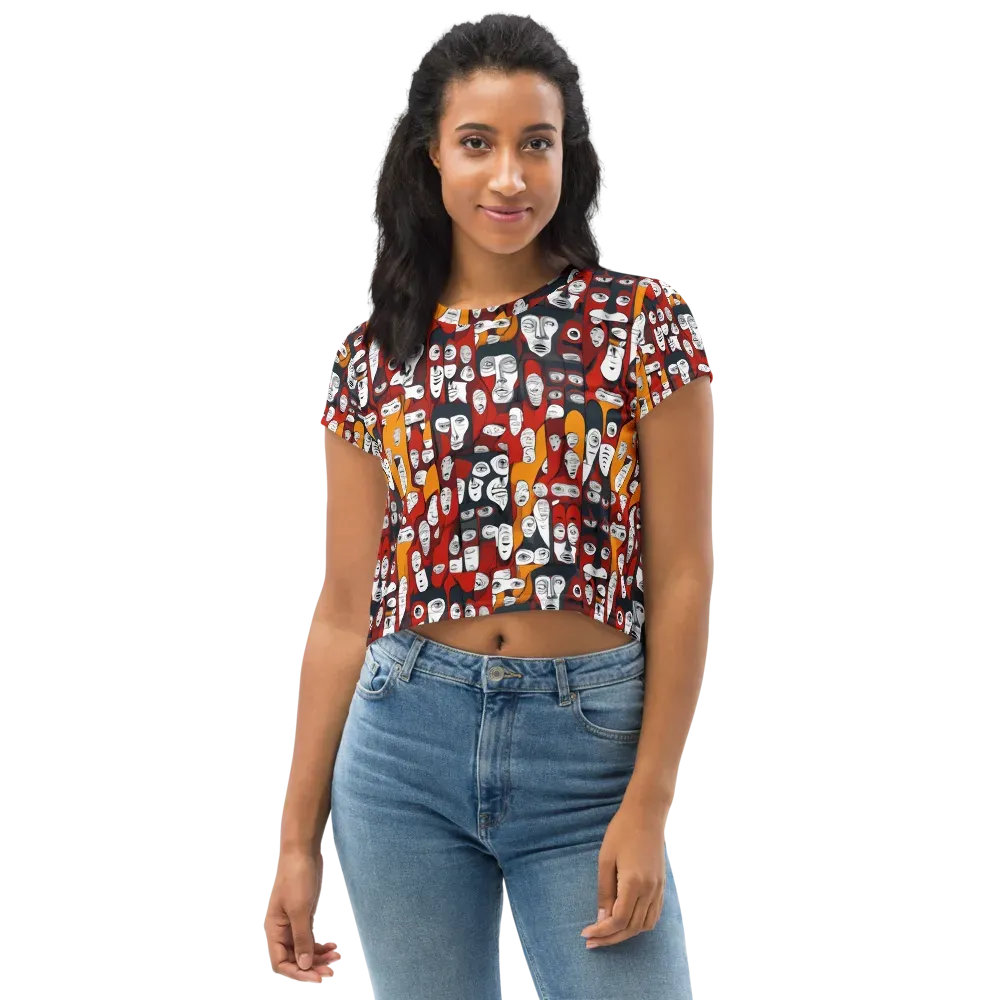 Crimson Visions on Crop Tee — Front
