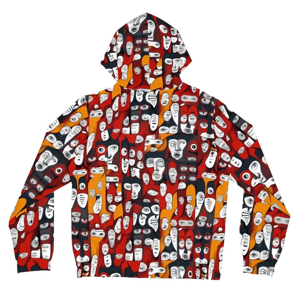 Crimson Visions on Women's Full-Zip Hoodie — Back