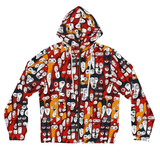 Crimson Visions on a Women's Full-Zip Hoodie