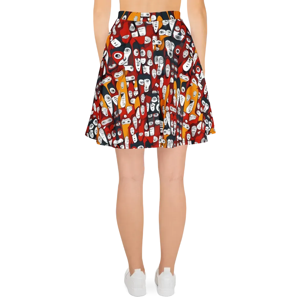 Crimson Visions on Skater Skirt — Back