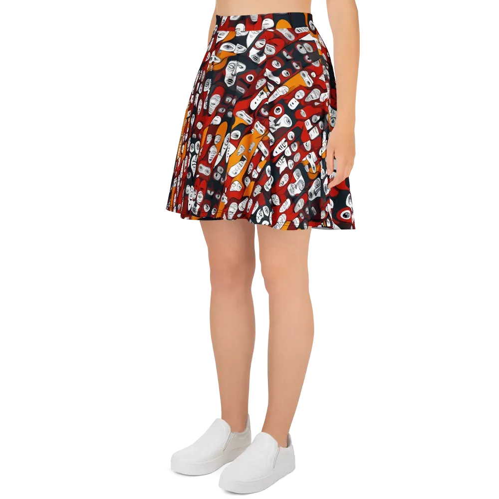 Crimson Visions on Skater Skirt — Left