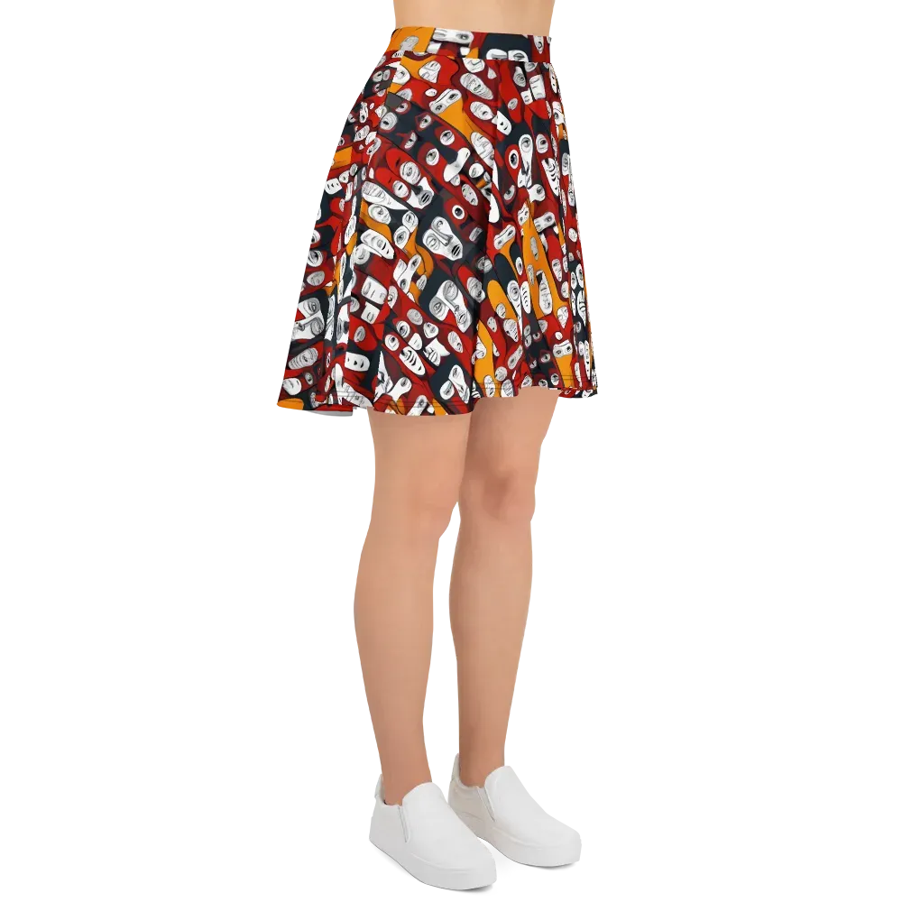 Crimson Visions on Skater Skirt — Right