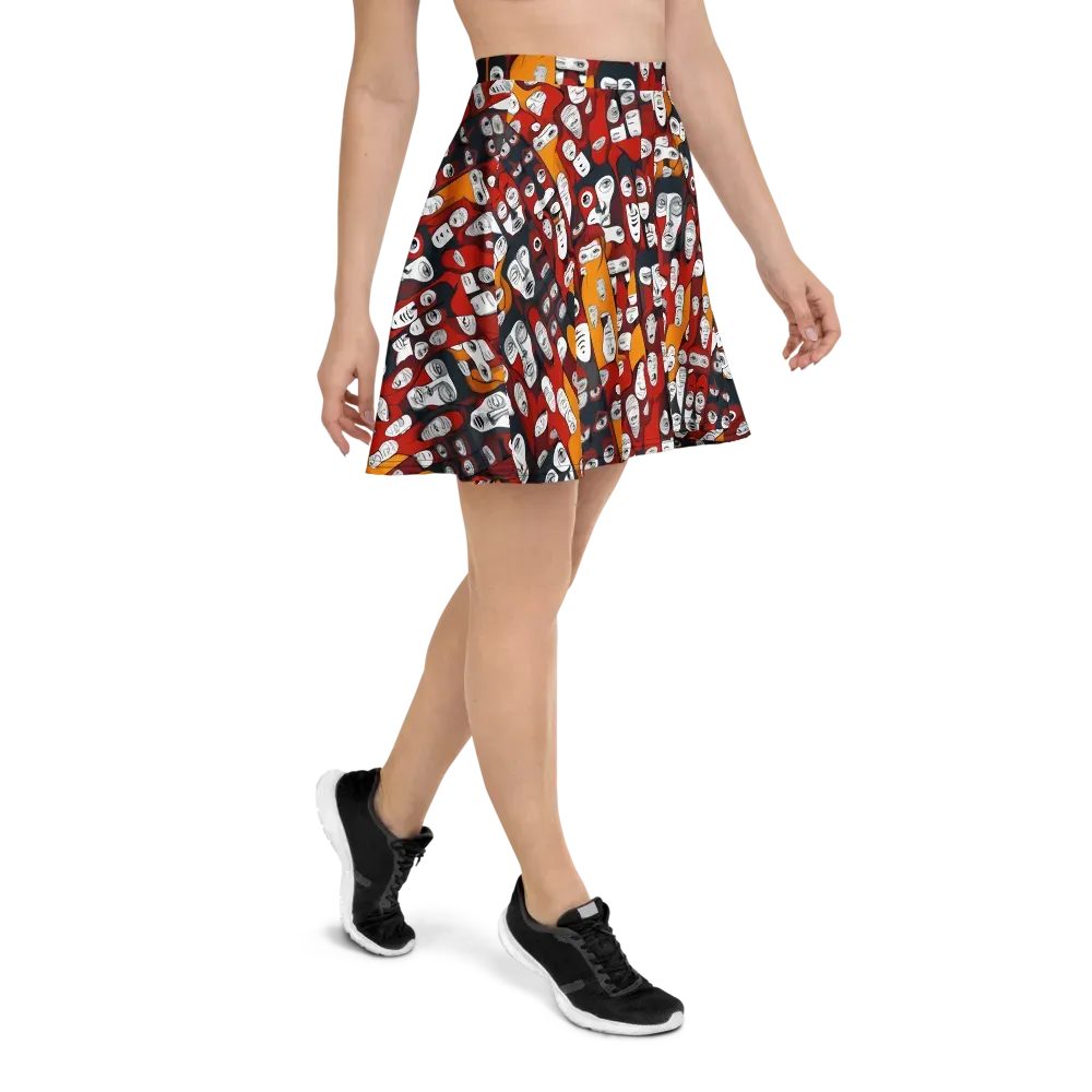 Crimson Visions on Skater Skirt — Right