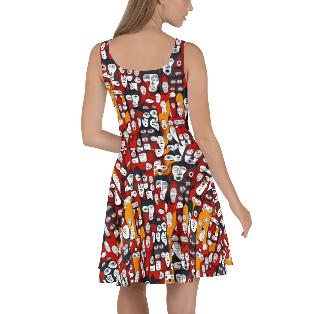Crimson Visions on Skater Dress — Back