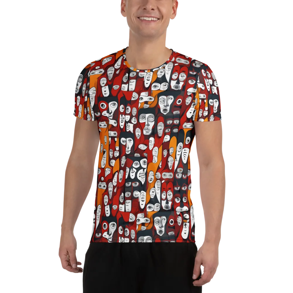 Crimson Visions on Men's Athletic T-Shirt — Front