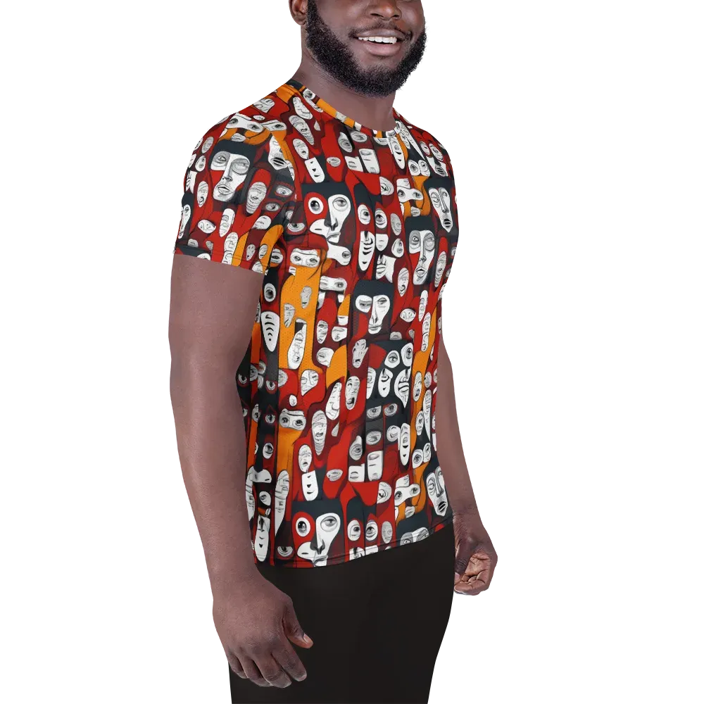 Crimson Visions on Men's Athletic T-Shirt — Right