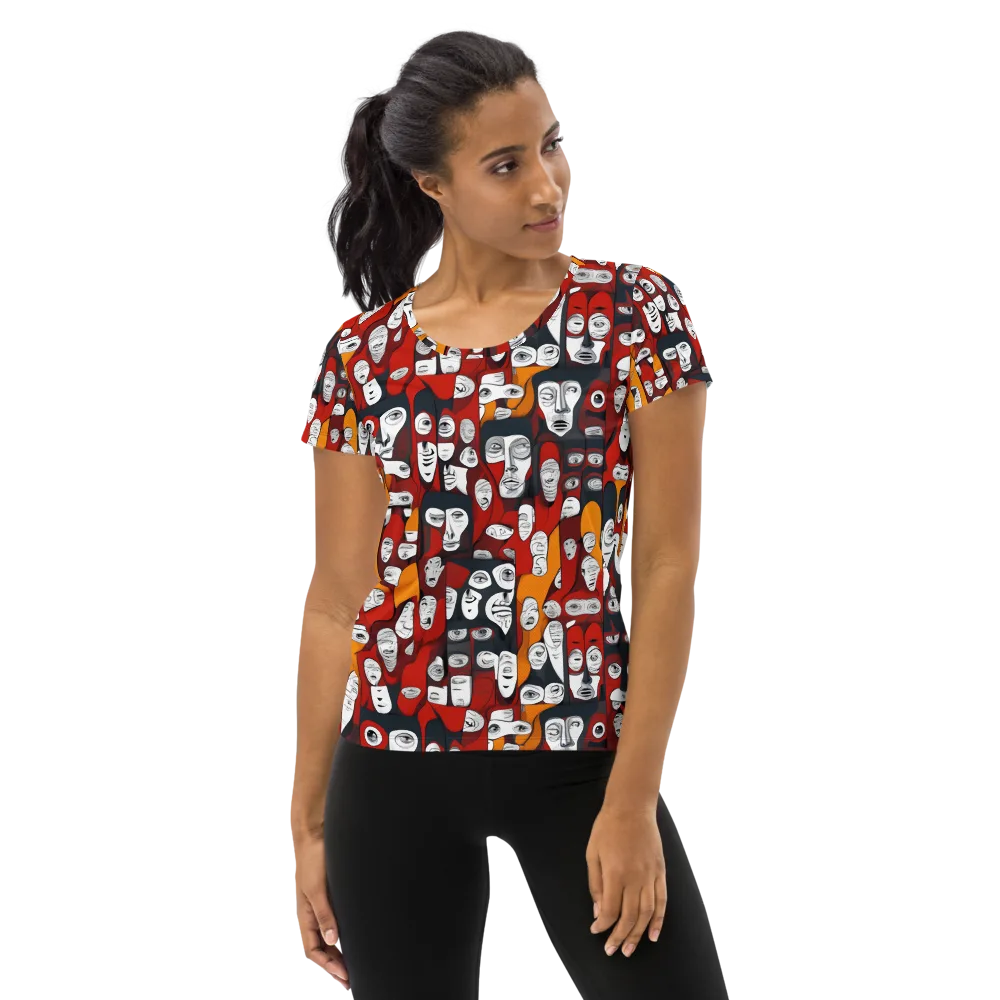 Crimson Visions on Women's Athletic T-Shirt — Front