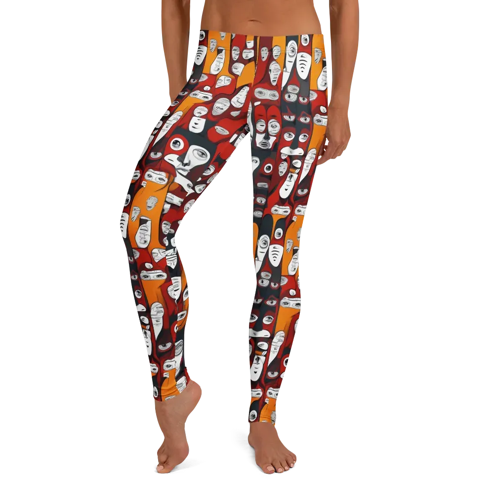 Crimson Visions on Leggings — Front