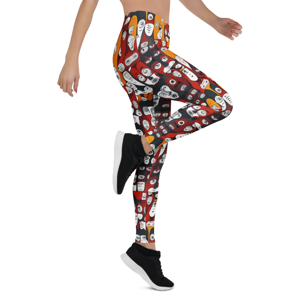 Crimson Visions on Leggings — Right