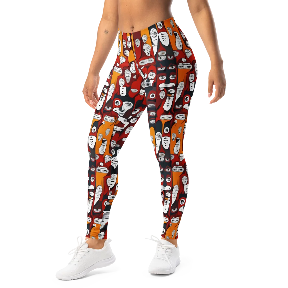 Crimson Visions on Leggings — Left Front