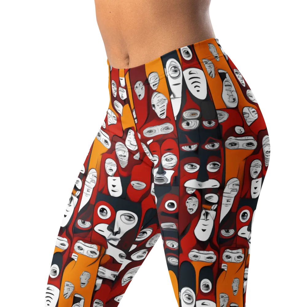 Crimson Visions on Leggings — Left Front