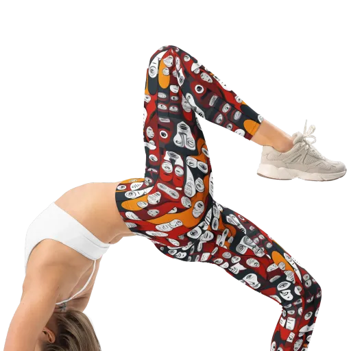 Crimson Visions on a Leggings