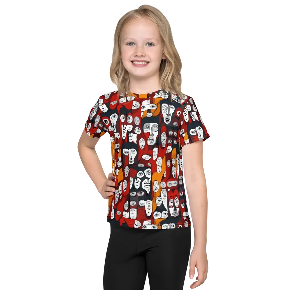 Crimson Visions on Kids Crew Neck T-Shirt — Front