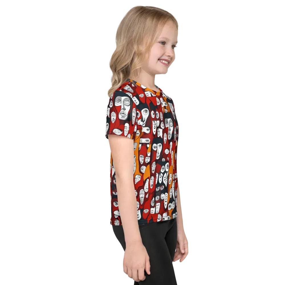 Crimson Visions on Kids Crew Neck T-Shirt — Right