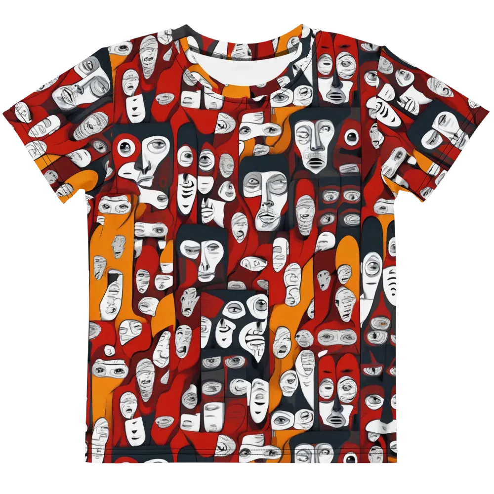 Crimson Visions on Kids Crew Neck T-Shirt — Front