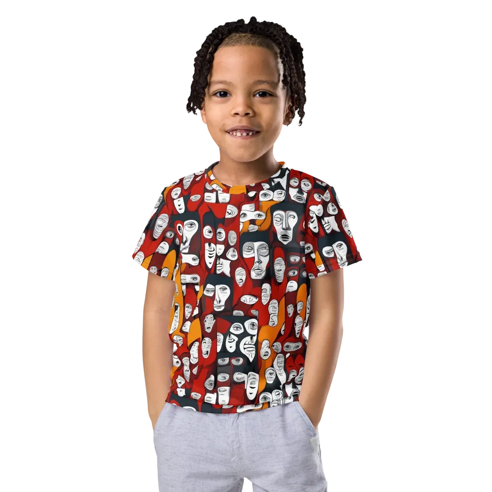 Crimson Visions on Kids Crew Neck T-Shirt — Front