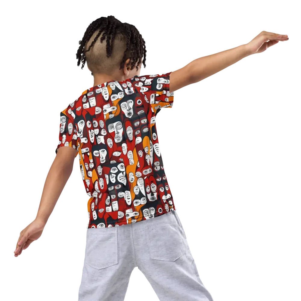 Crimson Visions on Kids Crew Neck T-Shirt — Back