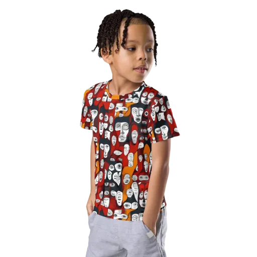 Crimson Visions on a Kids Crew Neck T-Shirt