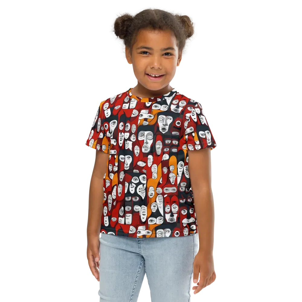 Crimson Visions on Kids Crew Neck T-Shirt — Front