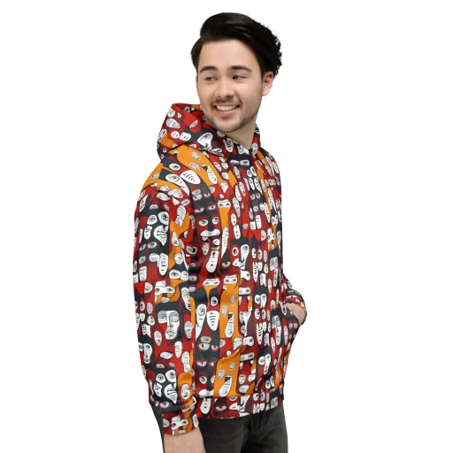 Crimson Visions on a Hoodie