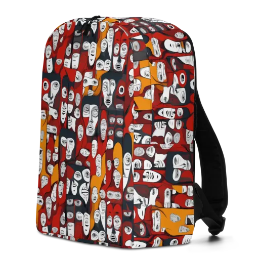 Crimson Visions on a Minimalist Backpack