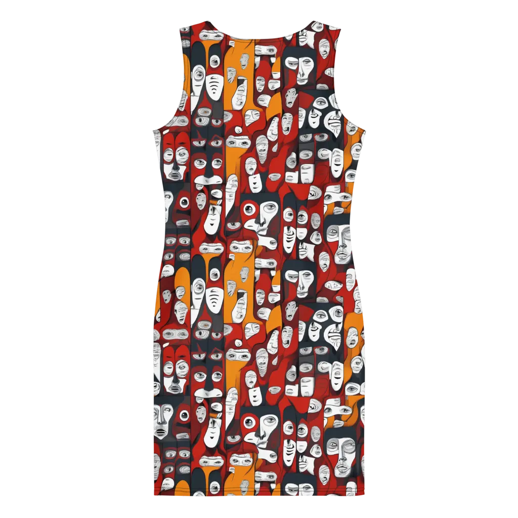 Crimson Visions on Bodycon Dress — Back
