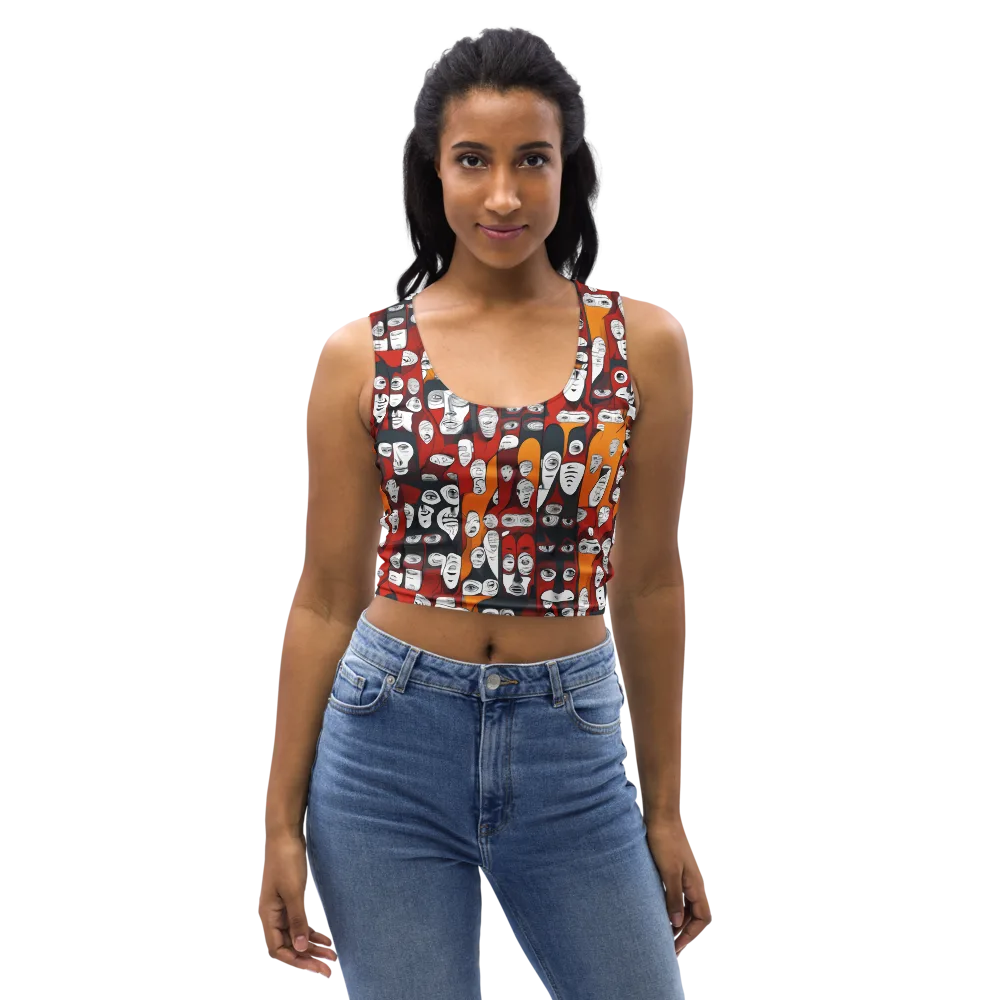 Crimson Visions on Crop Top — Front