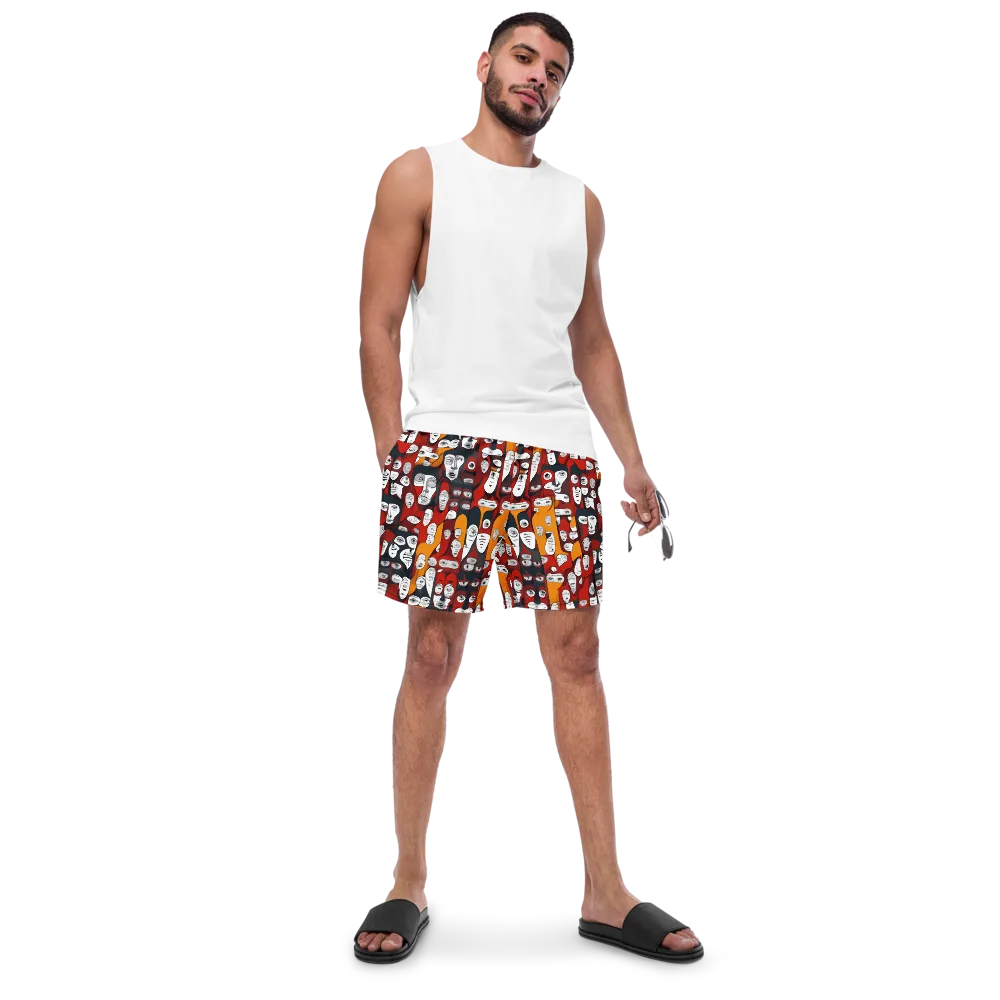 Crimson Visions on Swim Trunks — Front