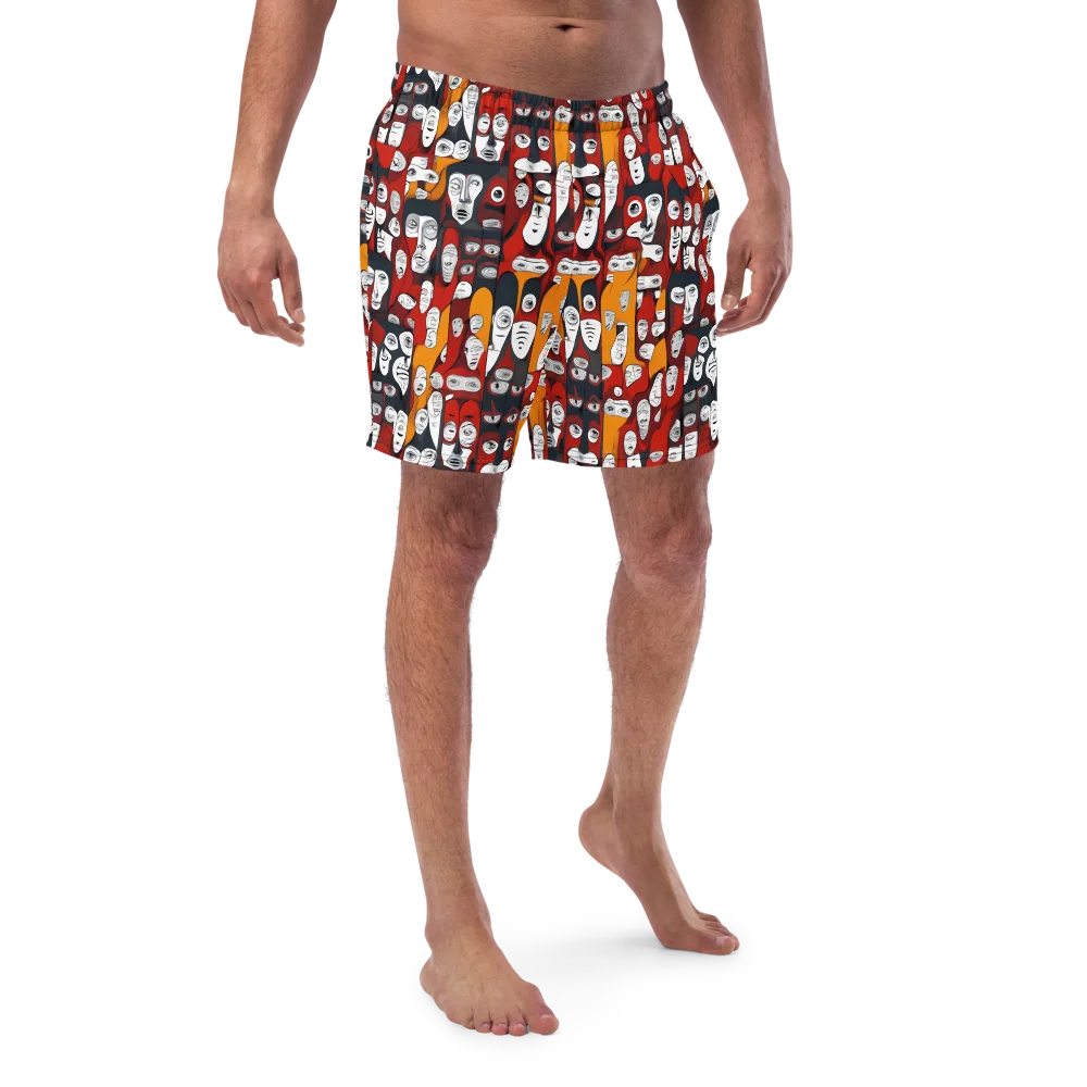 Crimson Visions on Swim Trunks — Front