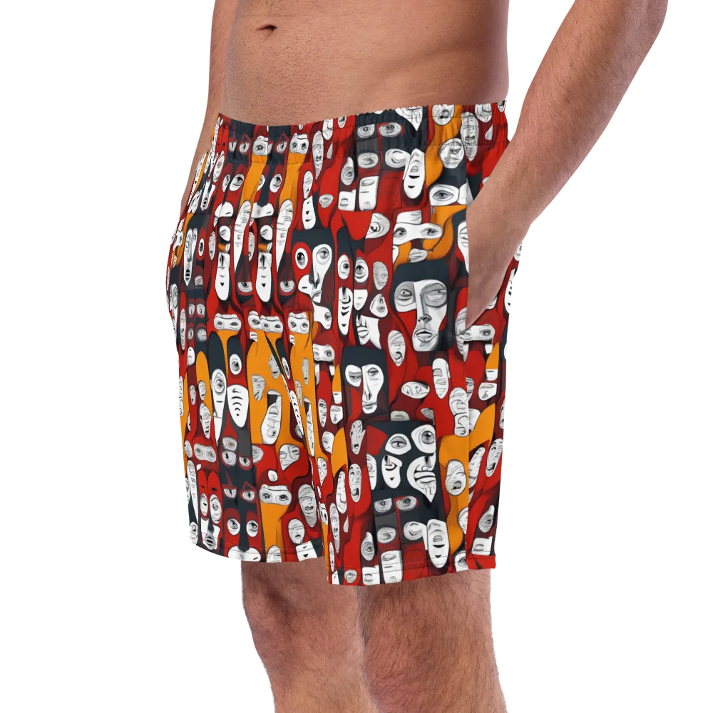 Crimson Visions on Swim Trunks — Left Front