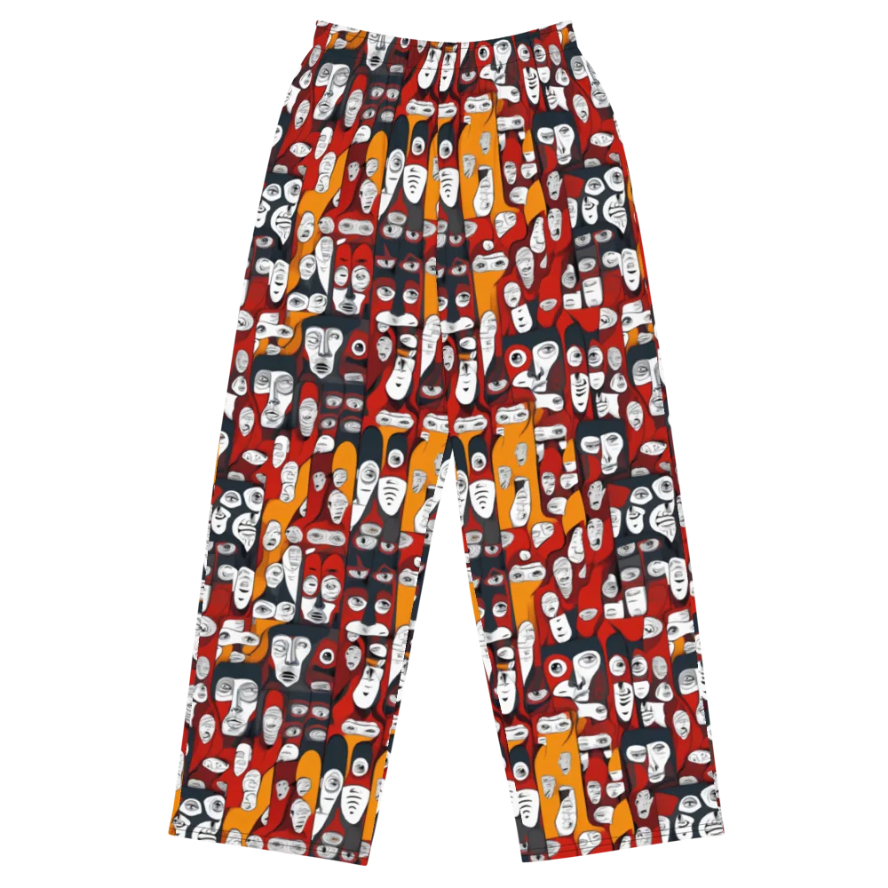 Crimson Visions on Wide-Leg Pants — Front