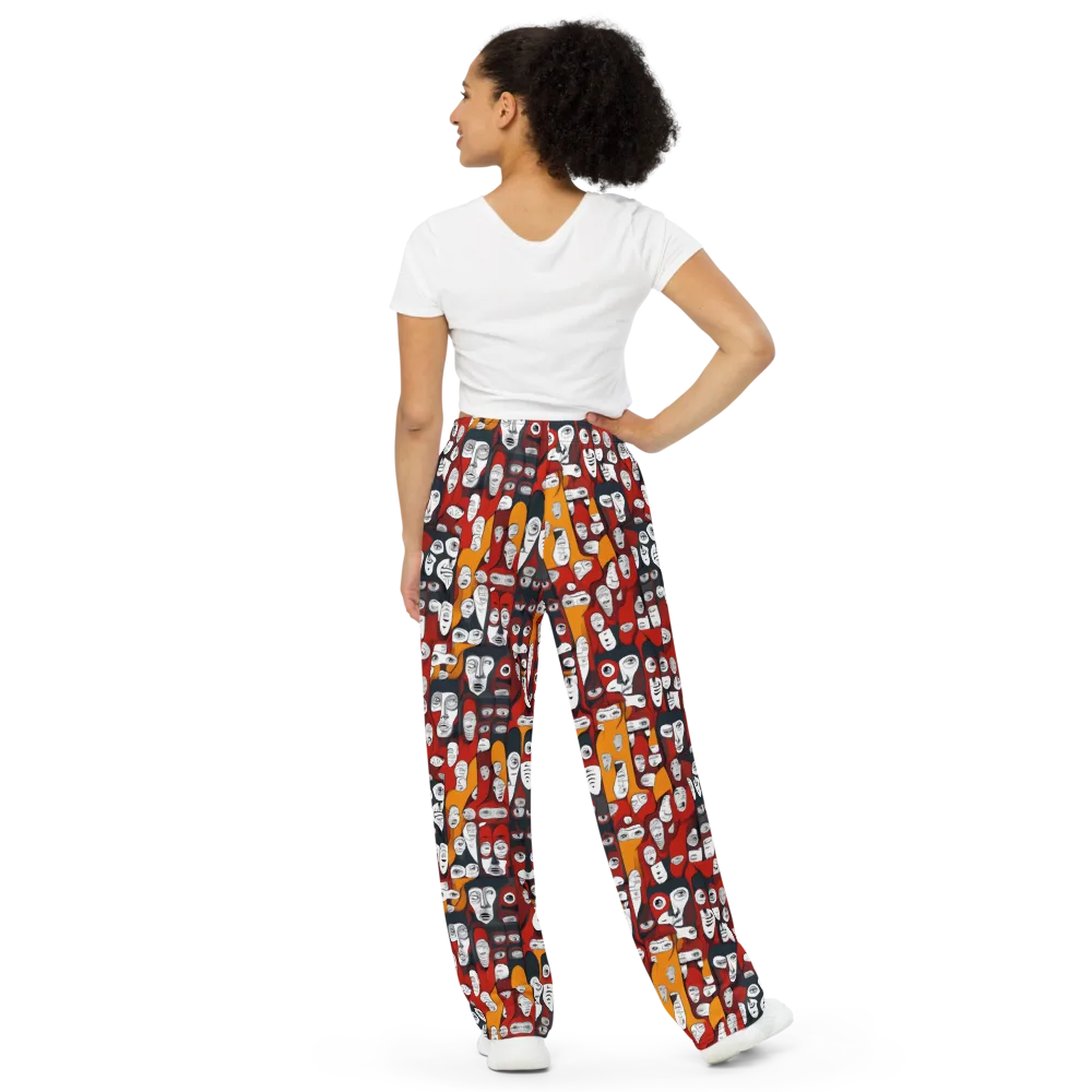 Crimson Visions on Wide-Leg Pants — Back