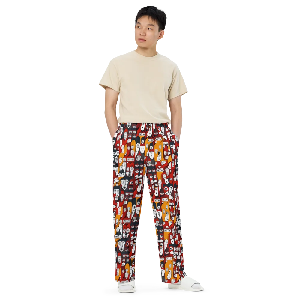 Crimson Visions on Wide-Leg Pants — Front