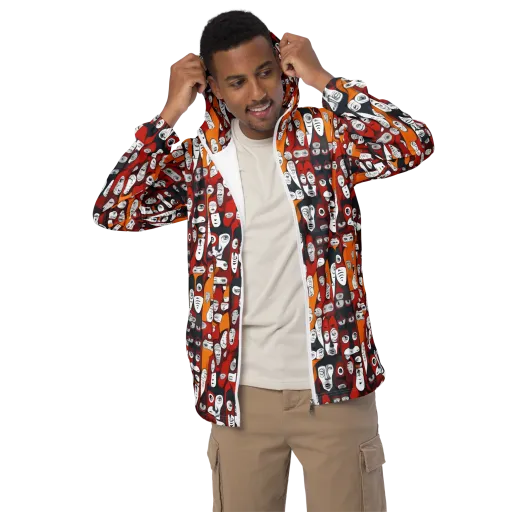 Crimson Visions on a Men's Windbreaker