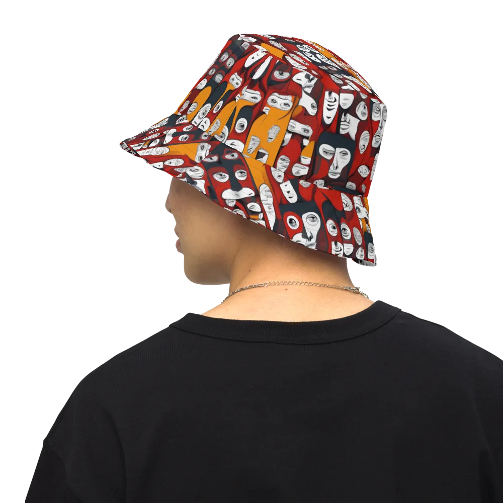 Crimson Visions on Reversible Bucket Hat — Back Inside