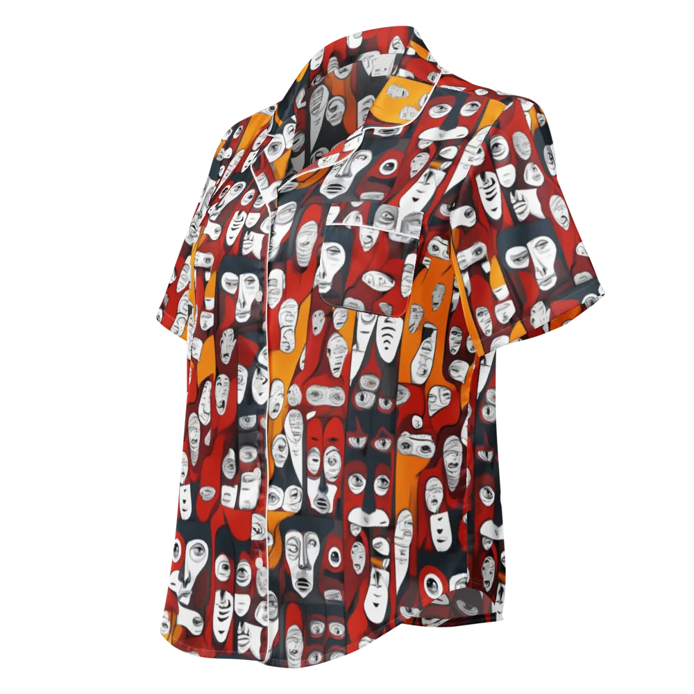 Crimson Visions on Women's Short Sleeve Pajama Top — Left Front