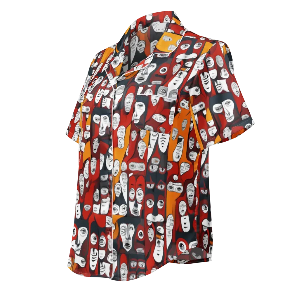 Crimson Visions on Women's Short Sleeve Pajama Top — Left Front