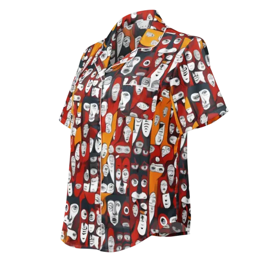 Crimson Visions on a Women's Short Sleeve Pajama Top