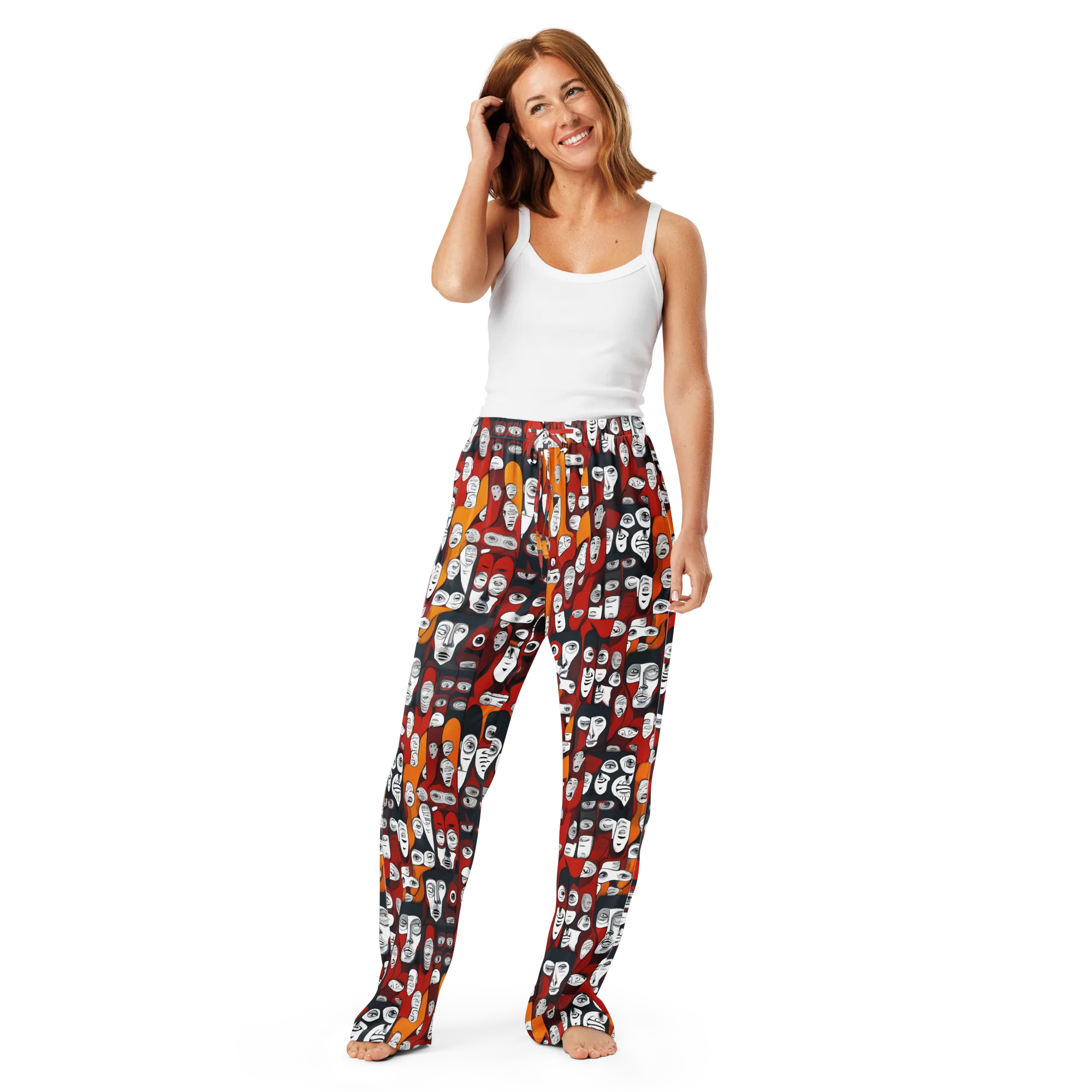 Crimson Visions on Women's Pajama Pants — Front