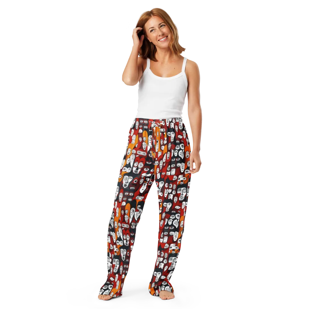 Crimson Visions on Women's Pajama Pants — Front