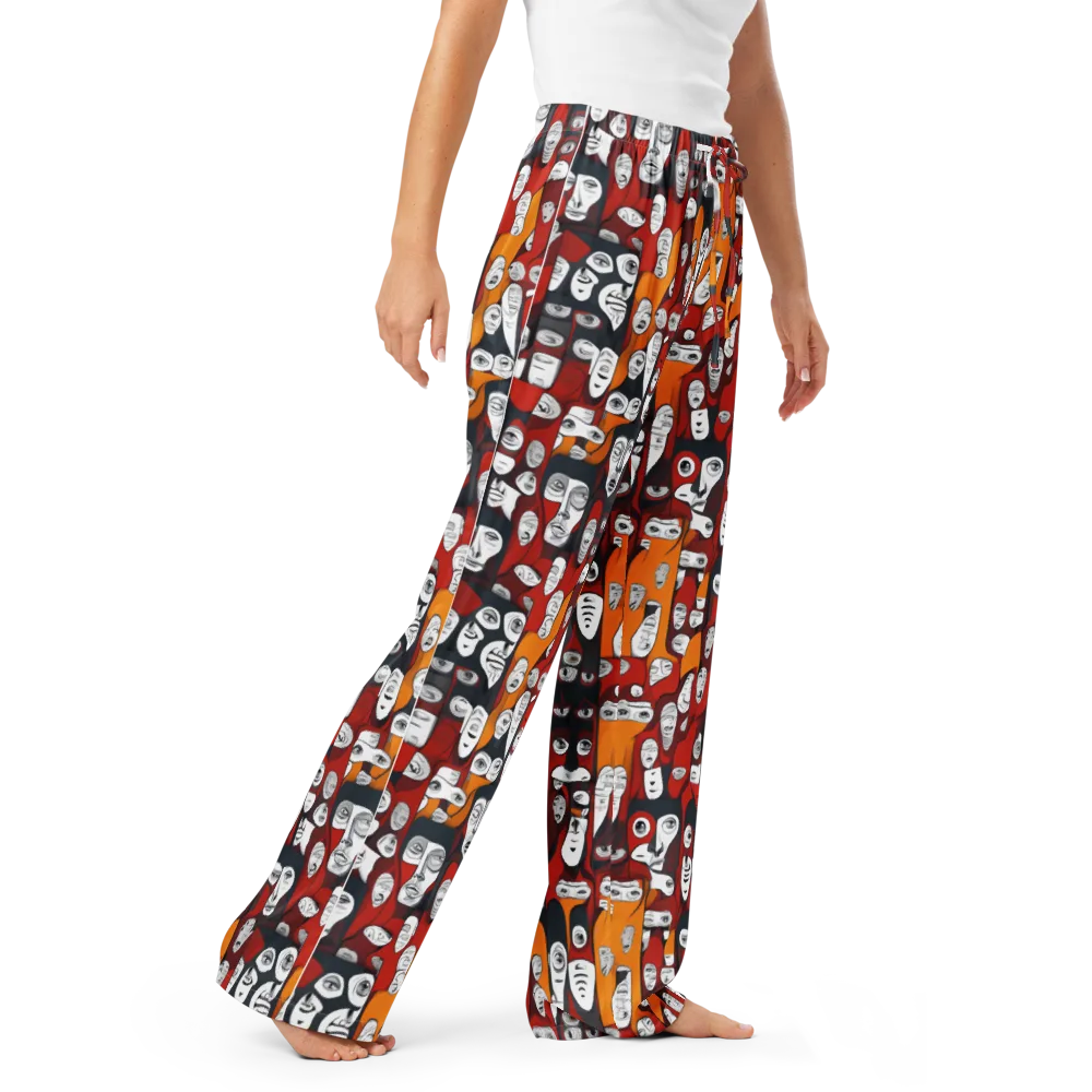 Crimson Visions on Women's Pajama Pants — Right Front